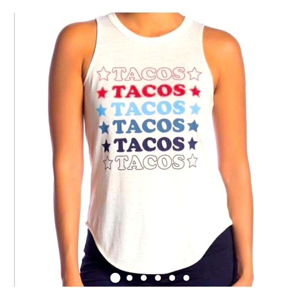 Tacos tacos tacos Tank! Red white and blue. XS